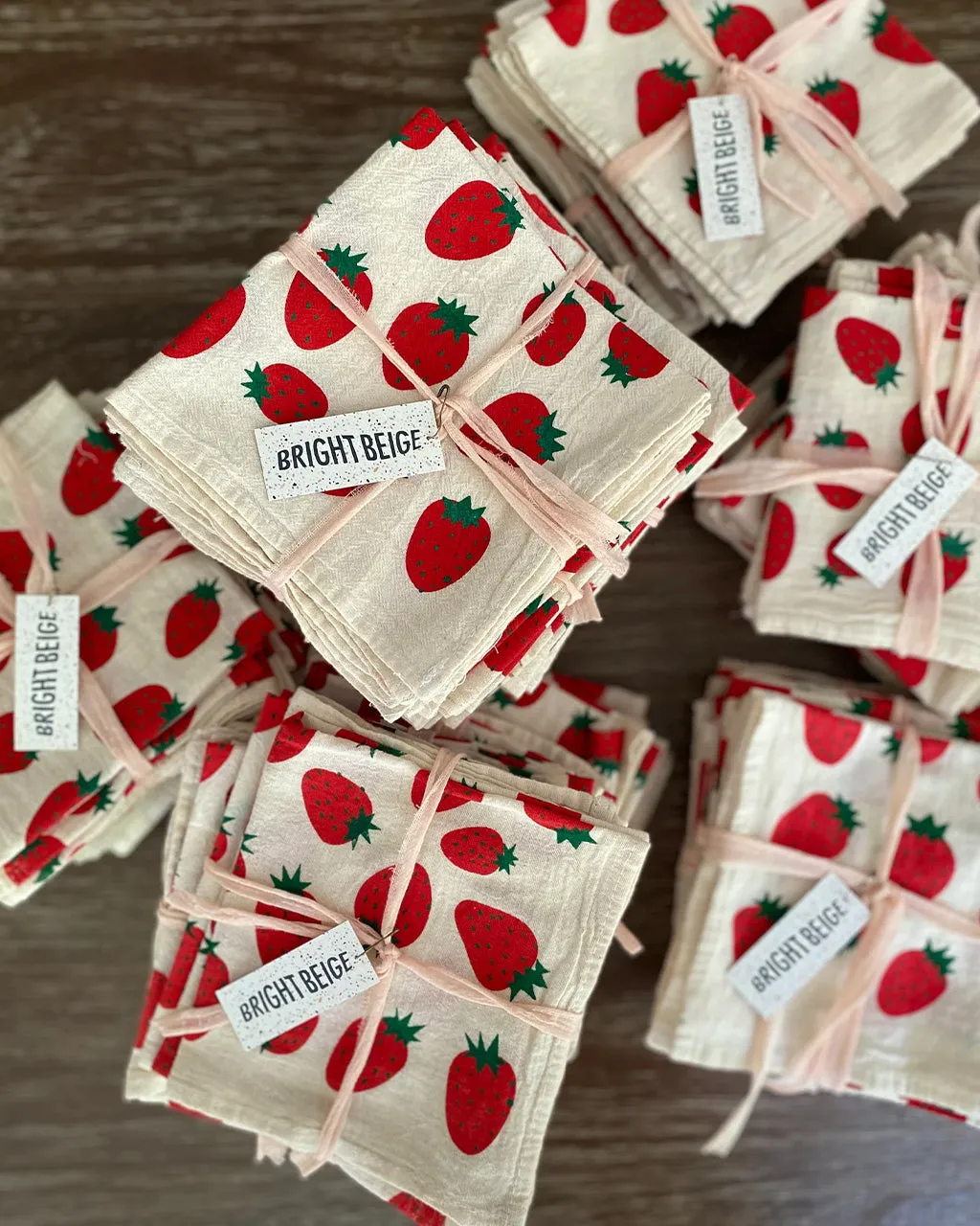 Natural Cotton Cloth Napkins - Red Strawberries sold by ban.do product image thumbnail 3
