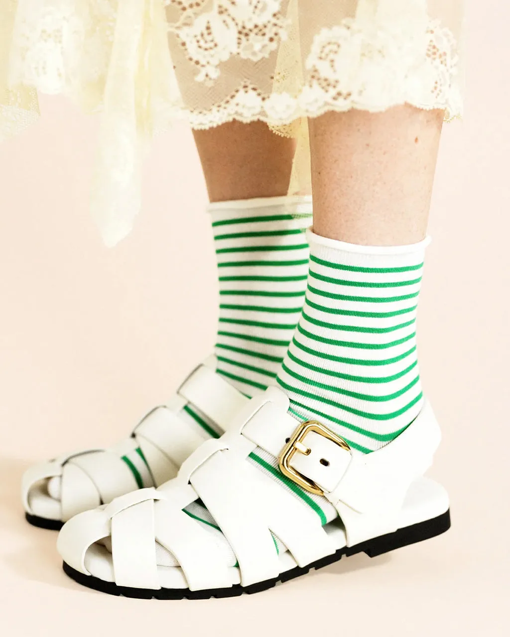 Nautical Stripe Crew Socks - Green sold by ban.do product image thumbnail 2