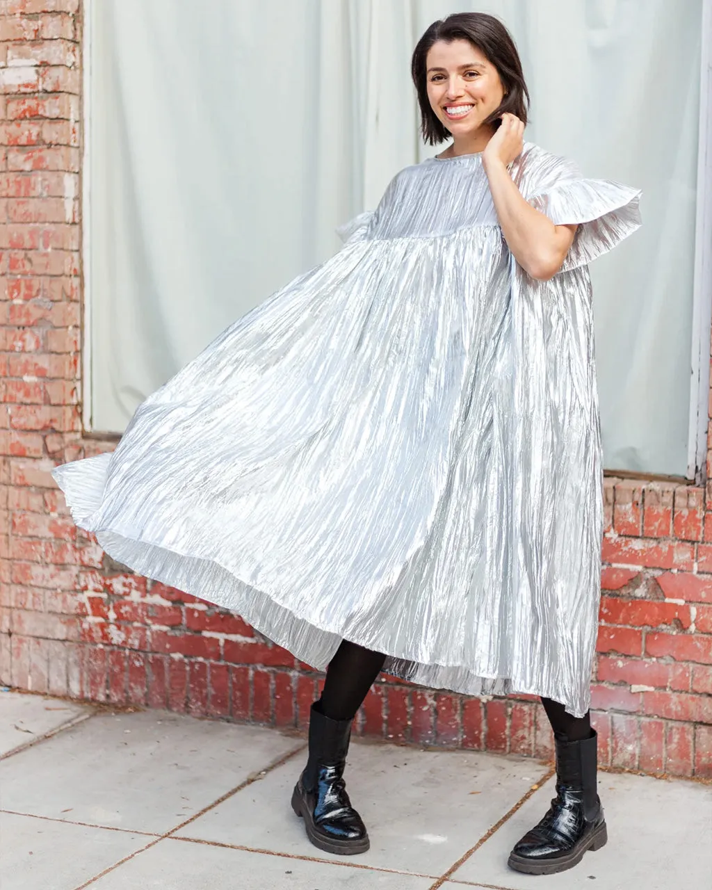 Silver Metallic Mushroom Dress sold by ban.do product image thumbnail 2