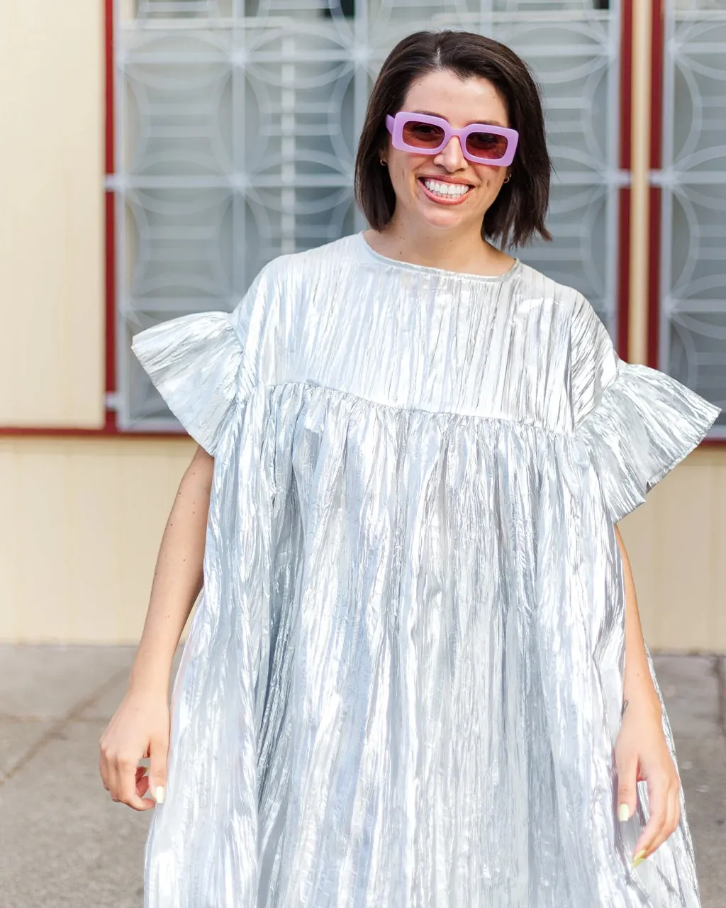 Silver Metallic Mushroom Dress sold by ban.do product image thumbnail 4