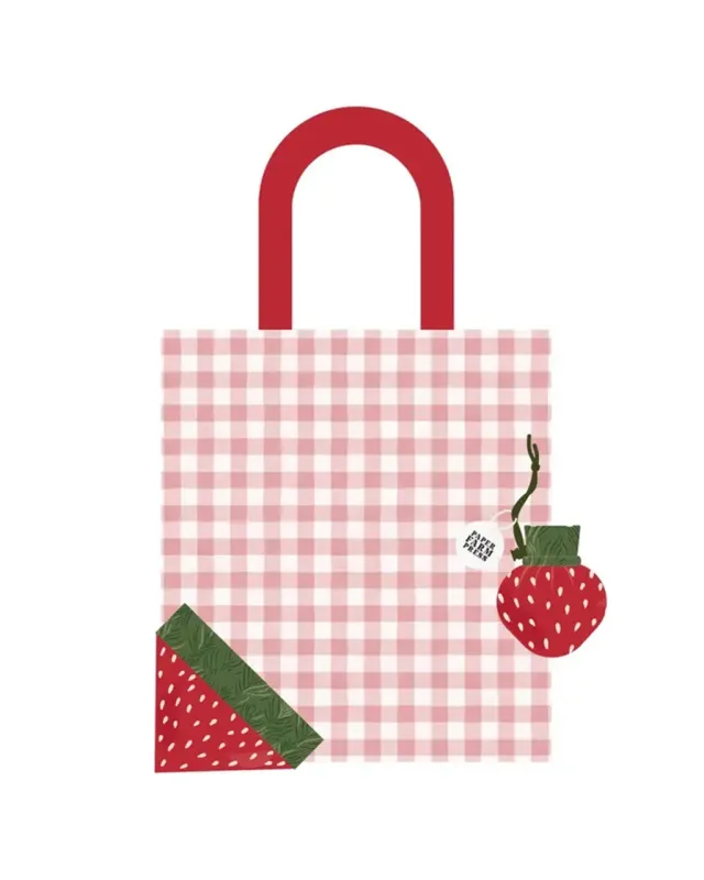 Strawberry Foldable Market Tote Bag sold by ban.do