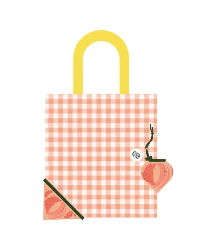 Peach Foldable Market Tote Bag sold by ban.do