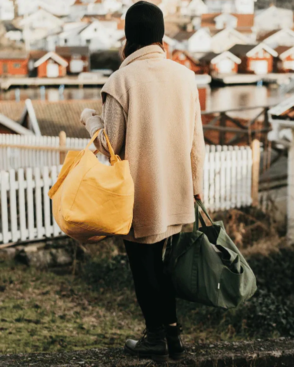 Large Cloth Crate Tote Bag - Yellow sold by ban.do product image thumbnail 2