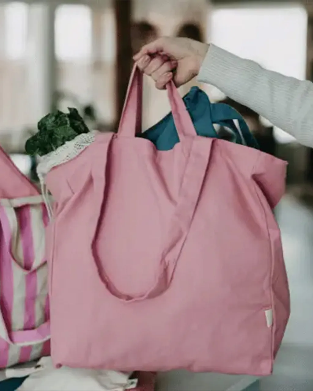 Organic Cotton Tote Bag - Pink sold by ban.do