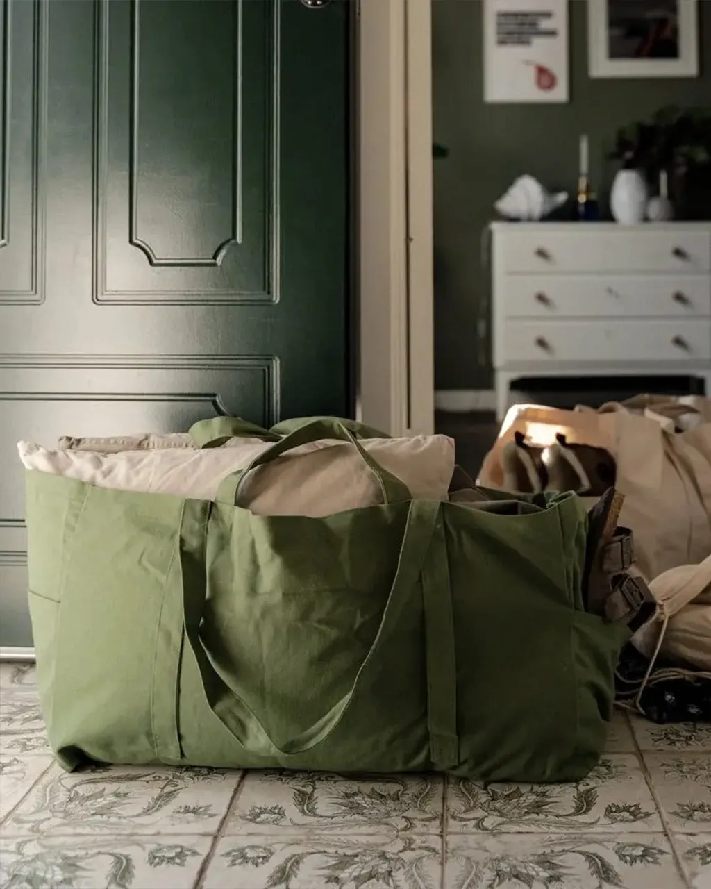 Large Cloth Crate Tote Bag - Green sold by ban.do