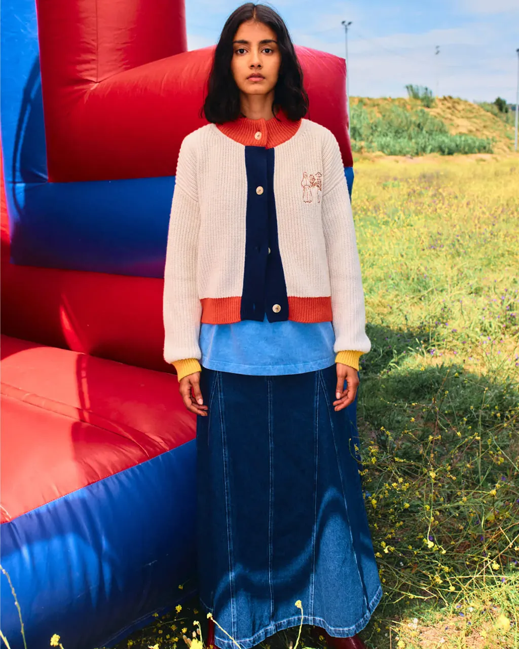 Colorblock Textured Cardigan sold by ban.do product image thumbnail 4