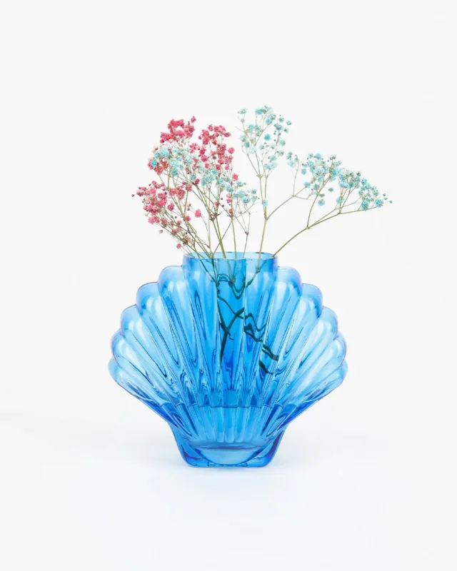 Cobalt Blue Glass Seashell Vase sold by ban.do