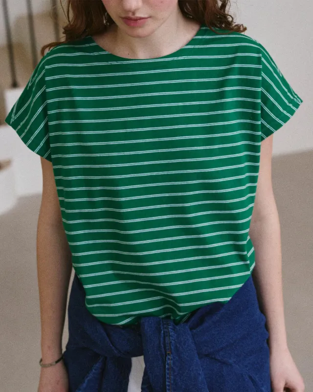 Chérie Tee - Green + White sold by ban.do