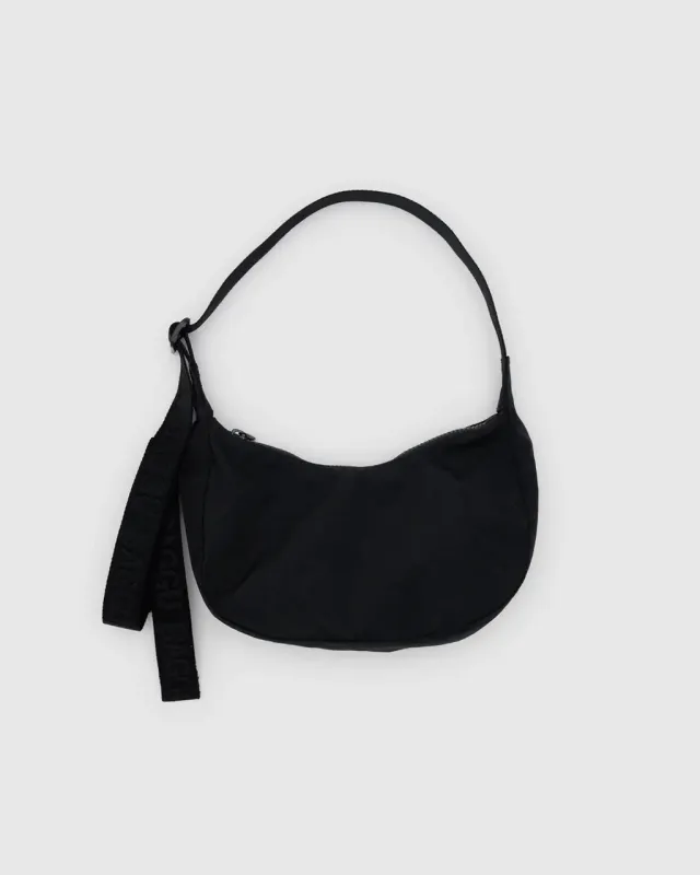 Small Nylon Crescent Bag w/ Key Leash - Black sold by ban.do