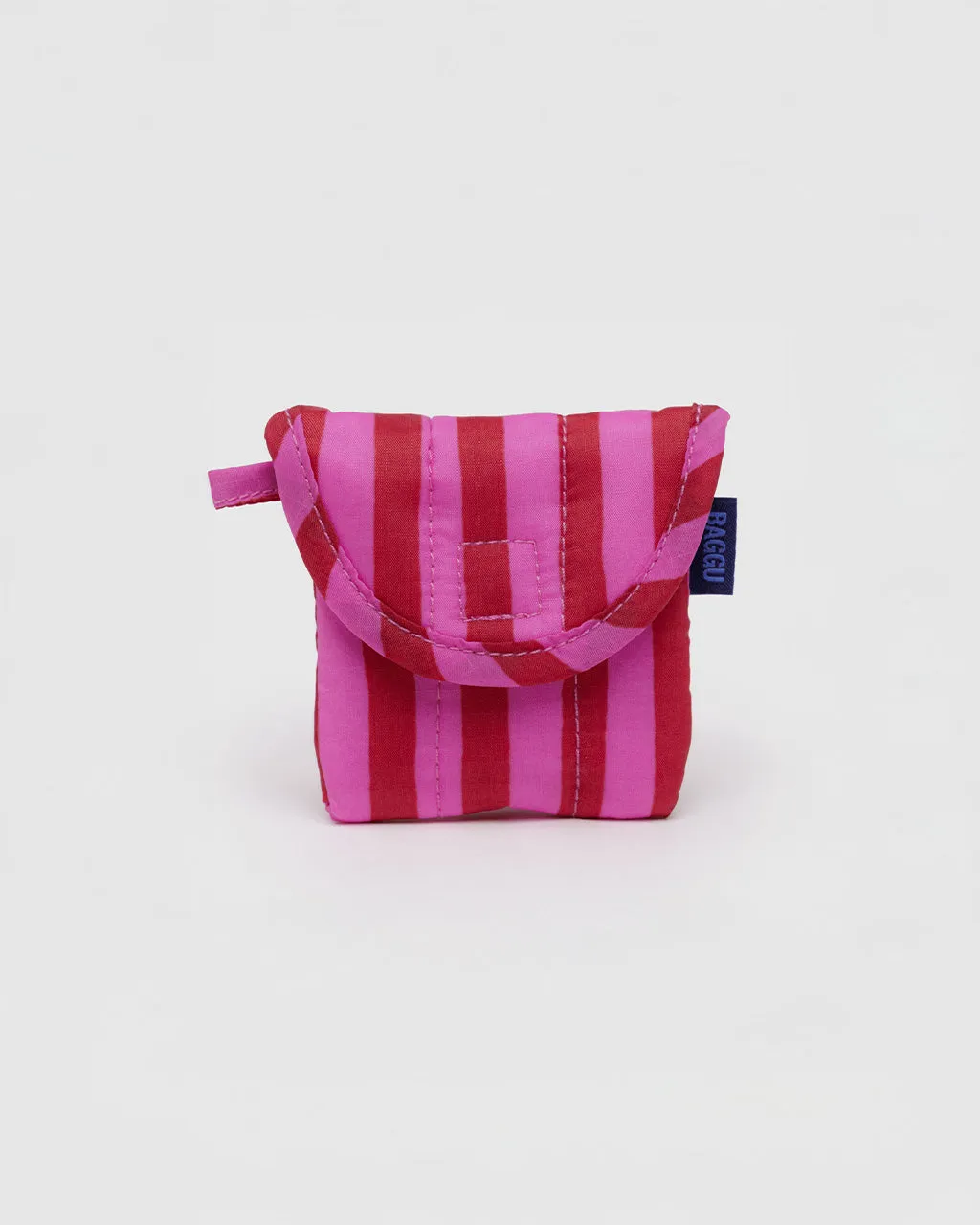 Puffy Earbuds Case - Pink & Red Painted Stripe sold by ban.do