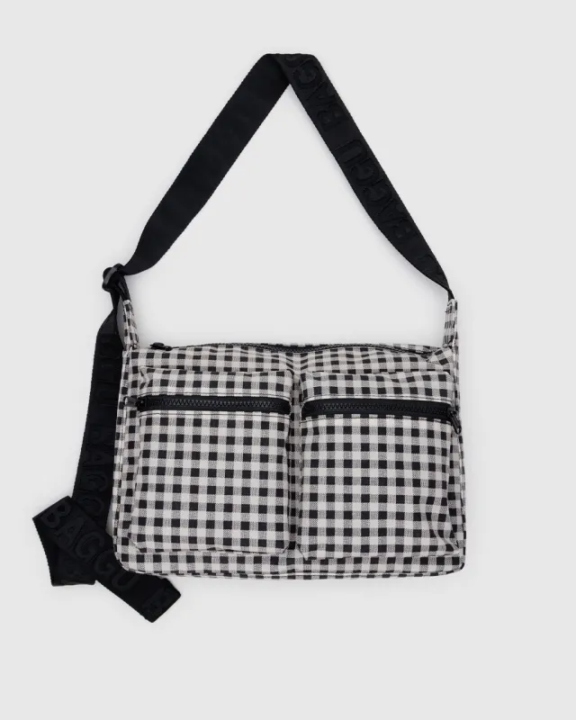 Medium Cargo Crossbody - Black & White Gingham sold by ban.do