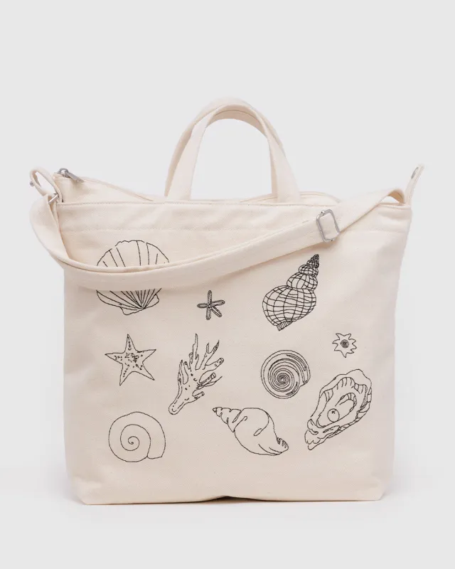 Horizontal Zip Duck Bag - Embroidered Shells sold by ban.do