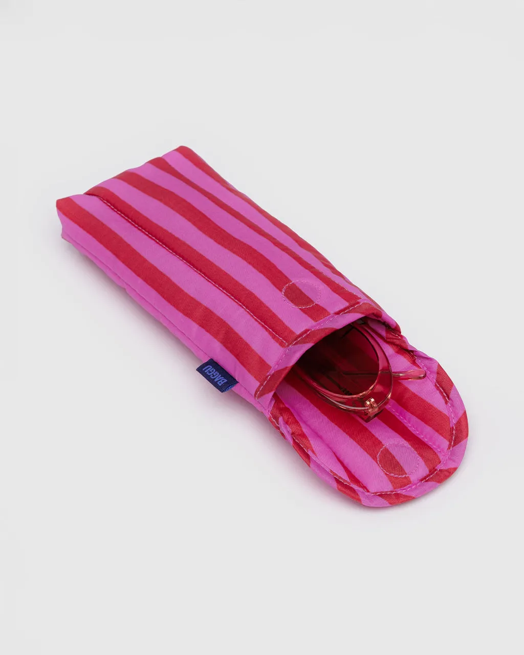 Puffy Glasses Sleeve - Pink & Red Painted Stripe sold by ban.do product image thumbnail 2