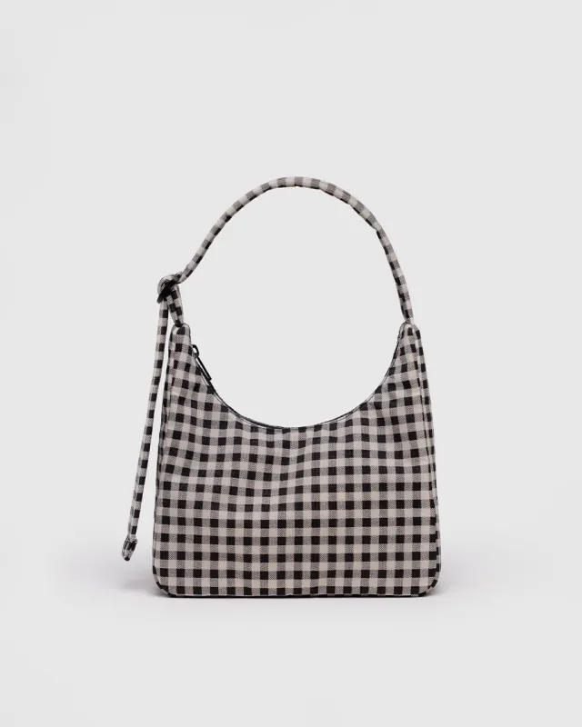 Mini Nylon Shoulder Bag - Black & White Gingham sold by ban.do