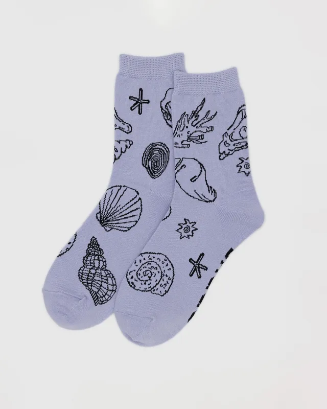 Crew Socks - Light Blue Shells sold by ban.do