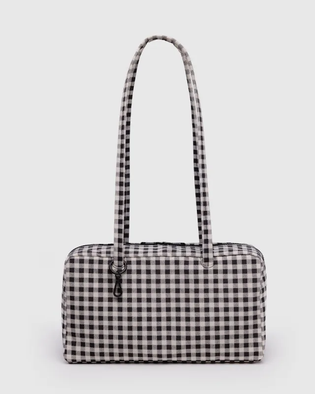 Nylon Bowler Bag - Black & White Gingham sold by ban.do