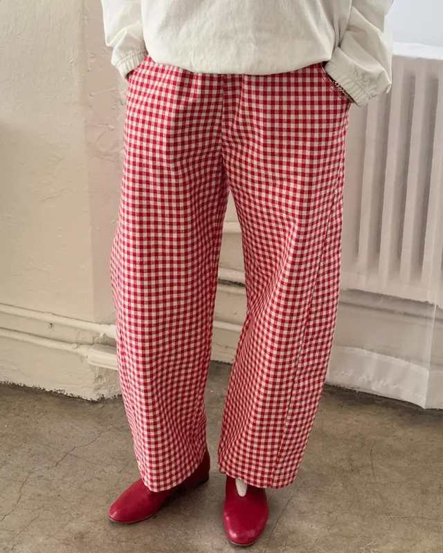 Arc Pants - Red Gingham sold by ban.do