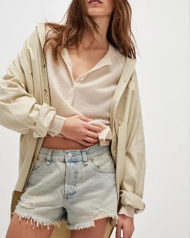 We The Free Now Or Never Denim Shorts - Well Worn sold by ban.do