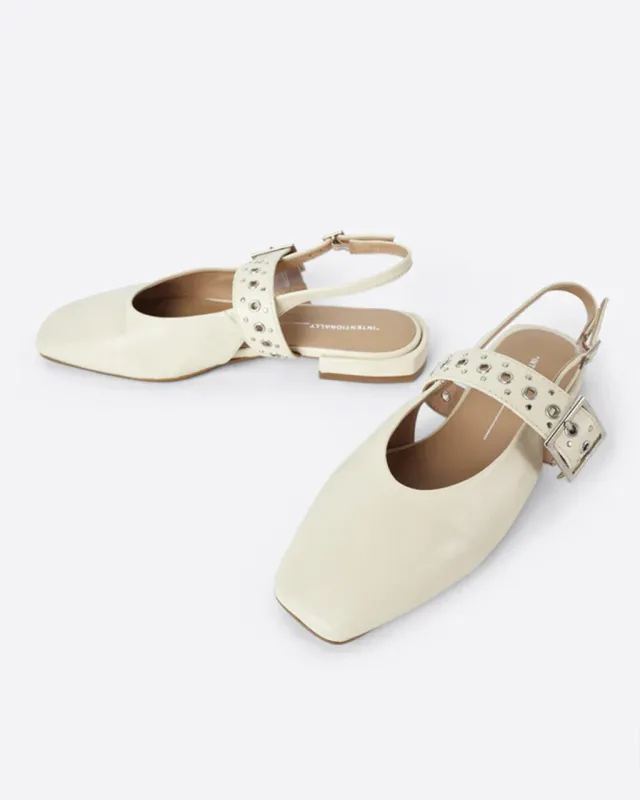 Pearl Slingback Ballet Flat - Creme sold by ban.do