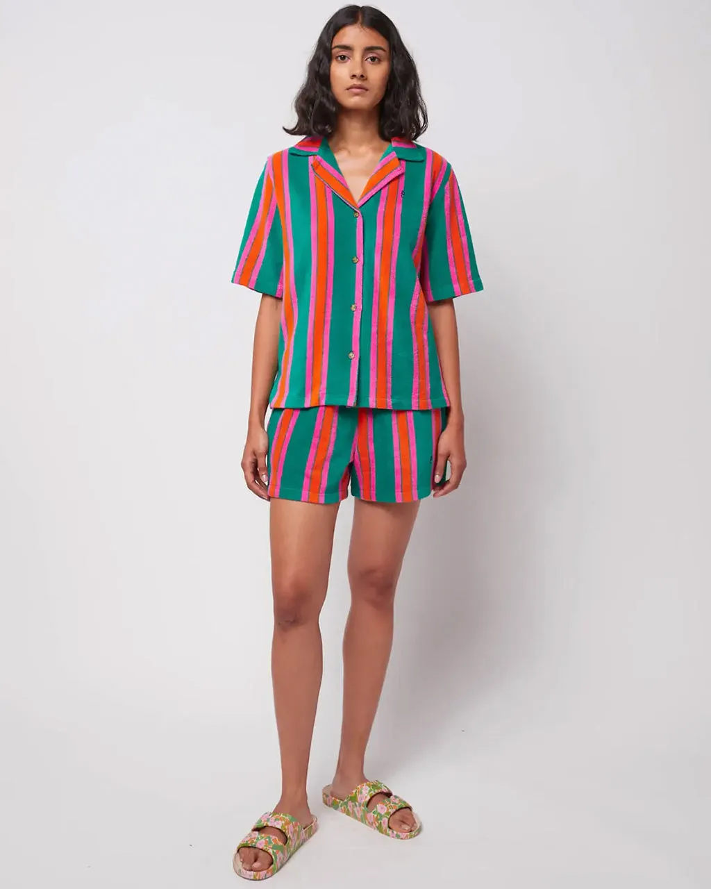 Short Sleeve Striped Terry Cloth Shirt sold by ban.do product image thumbnail 3