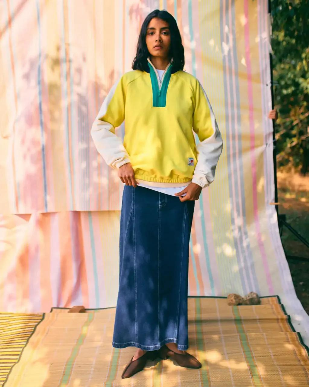 Color Block Zipper Sweatshirt sold by ban.do product image thumbnail 4