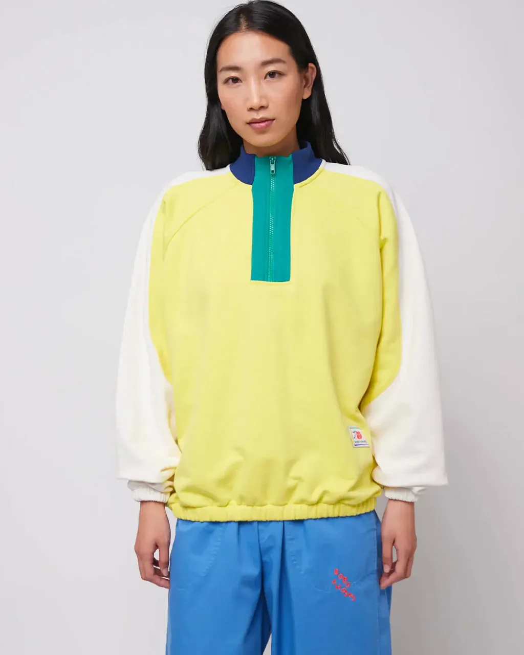 Color Block Zipper Sweatshirt sold by ban.do