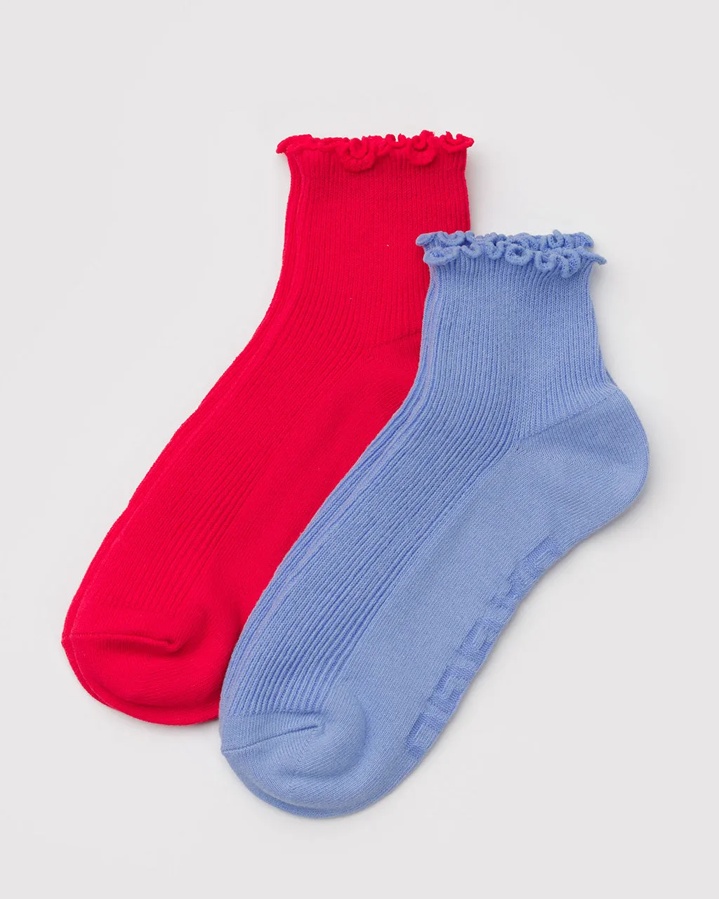 Lettuce Edge Sock Set Of 2 - Light Blue & Red sold by ban.do