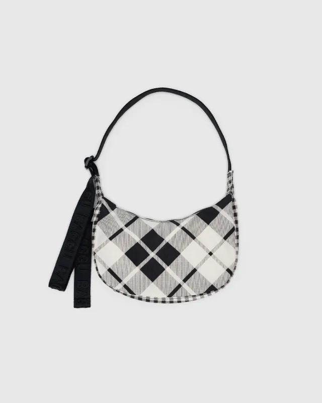 Small Nylon Crescent Bag w/ Key Leash - Mixed Plaid sold by ban.do