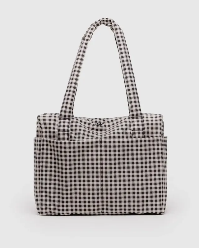 Small Cloud Carry-On Bag - Black & White Gingham sold by ban.do