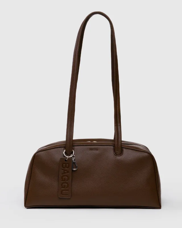 Recycled Leather Bowler Bag - Brown sold by ban.do