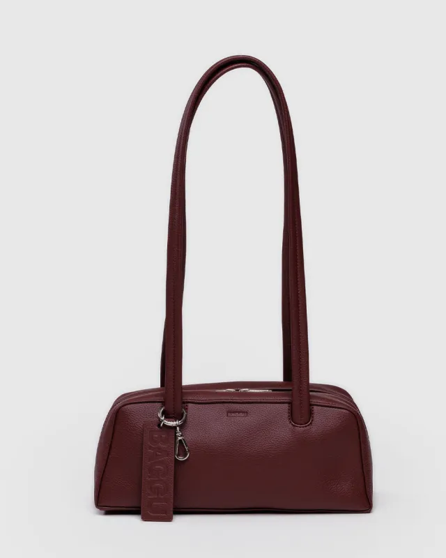 Small Recycled Leather Bowler Bag - Mahogany sold by ban.do