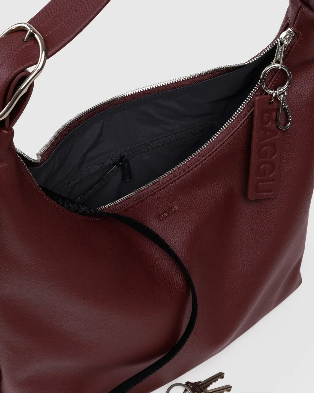 Recycled Leather Shoulder Bag - Mahogany sold by ban.do product image thumbnail 3