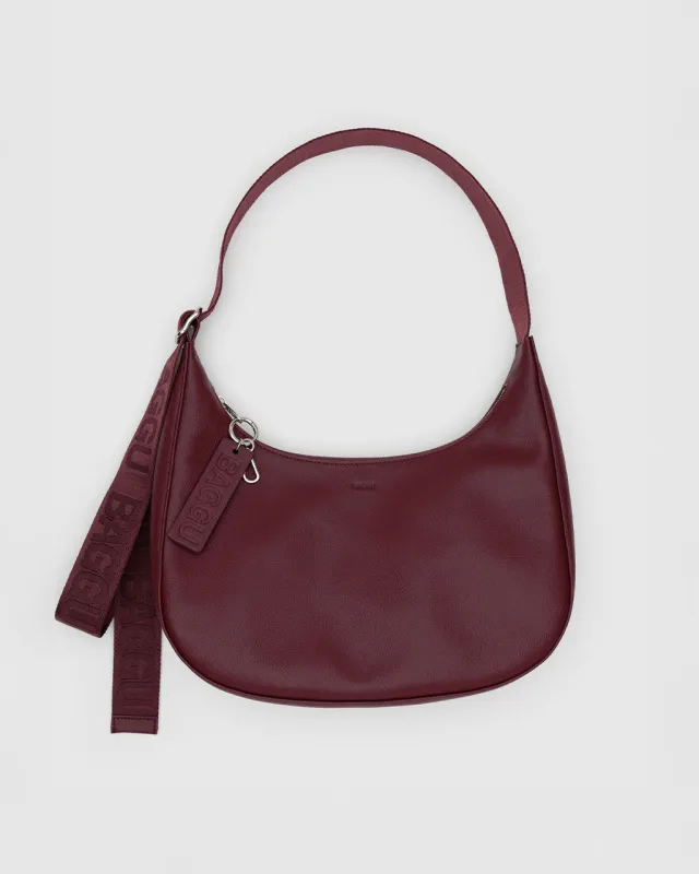 Medium Recycled Leather Crescent Bag - Mahogany sold by ban.do