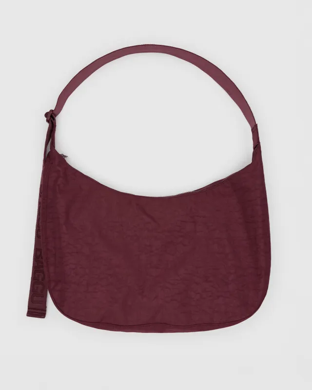 Large Nylon Crescent Bag w/ Key Leash - Mahogany sold by ban.do