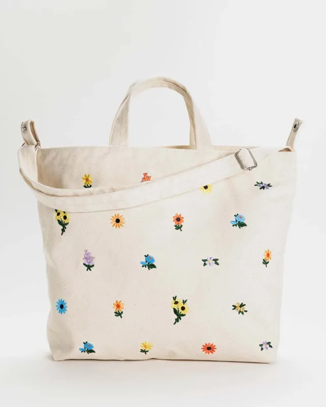 Horizontal Zip Duck Bag - Embroidered Ditsy Floral sold by ban.do