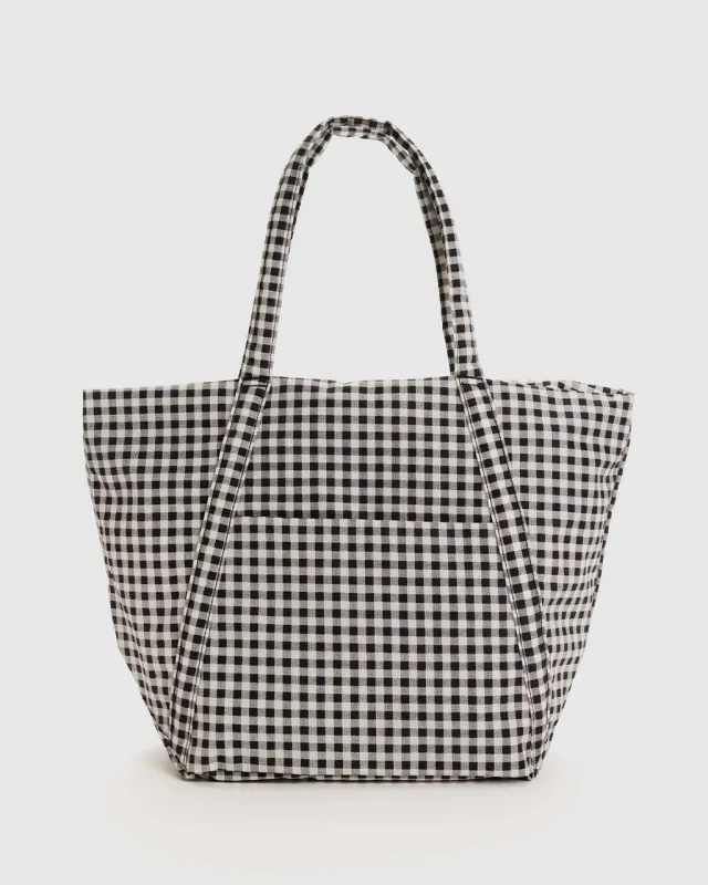 Cloud Bag - Black + White Gingham made by BAGGU