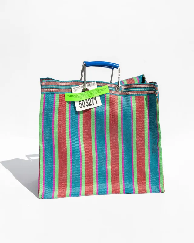 Recycled Plastic Square Stripe Bag - Red + Blue sold by ban.do