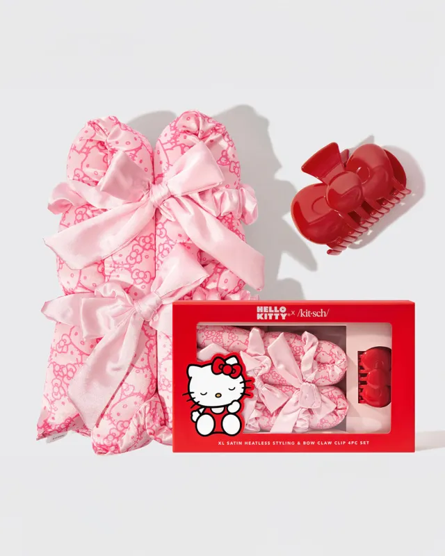 Hello Kitty x Kitsch XL Satin Heatless Styling + Bow Claw Clip sold by ban.do