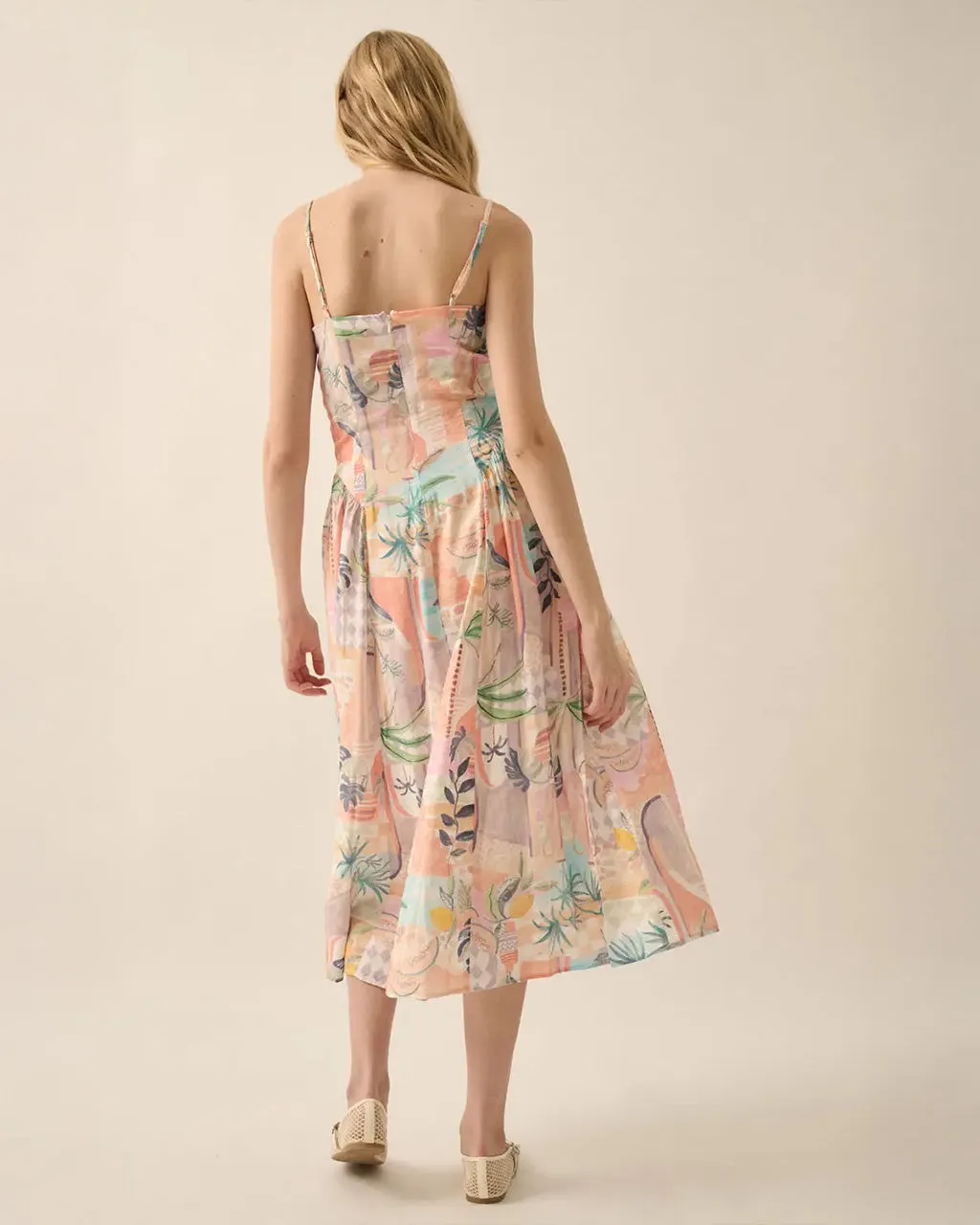 Meet Me in Miami Tropical Motif-Print Midi Dress sold by ban.do product image thumbnail 2