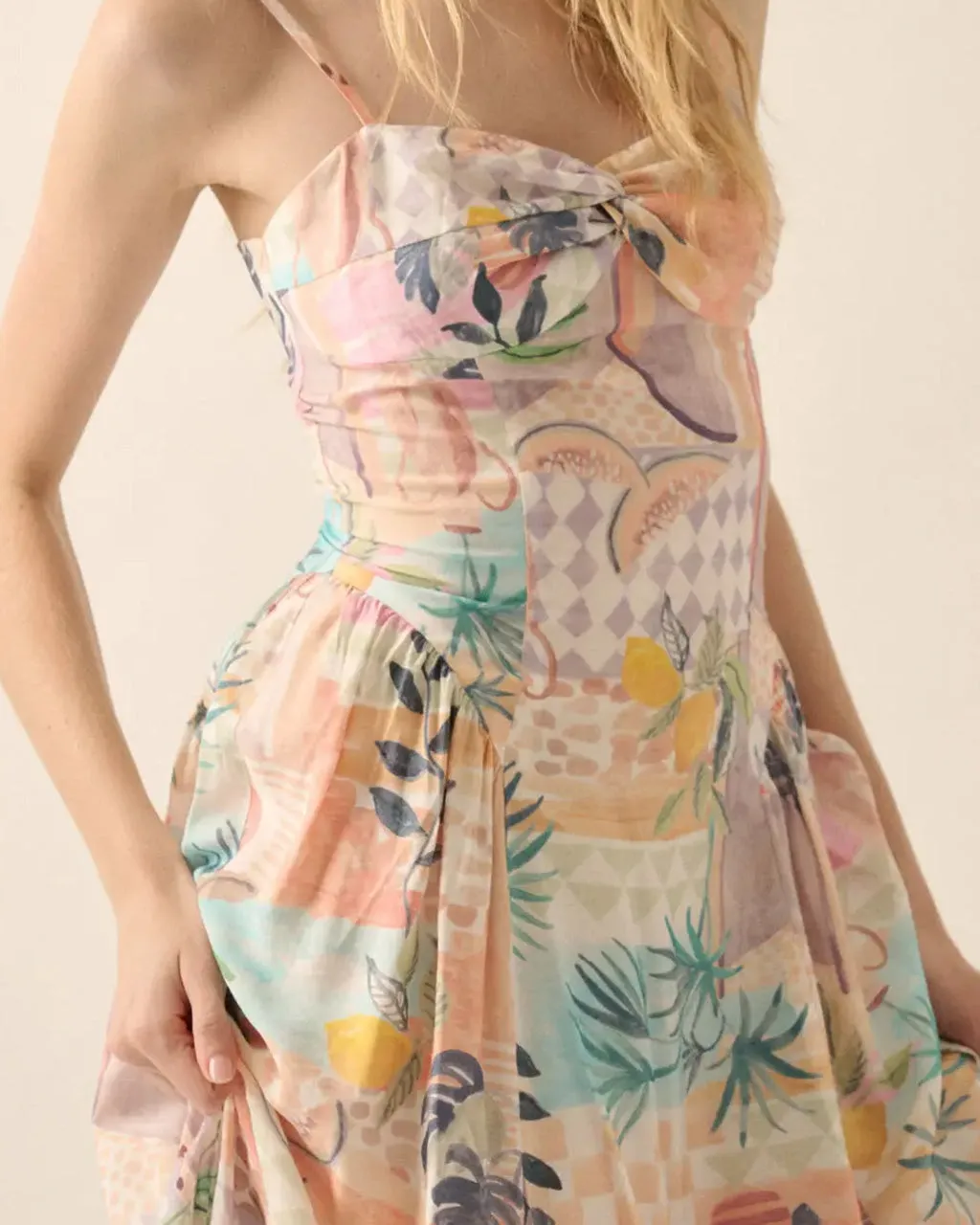 Meet Me in Miami Tropical Motif-Print Midi Dress sold by ban.do product image thumbnail 3