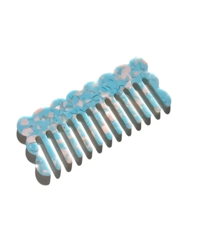 Wavy Acetate Hair Comb -  Blue Tortoise sold by ban.do