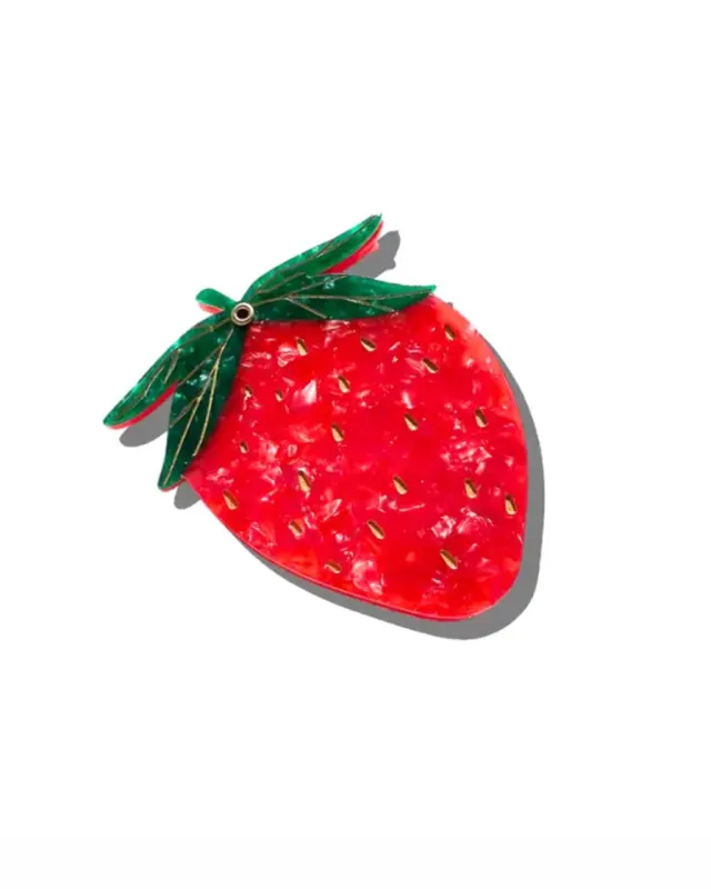 Hand-Painted Strawberry Compact Mirror sold by ban.do