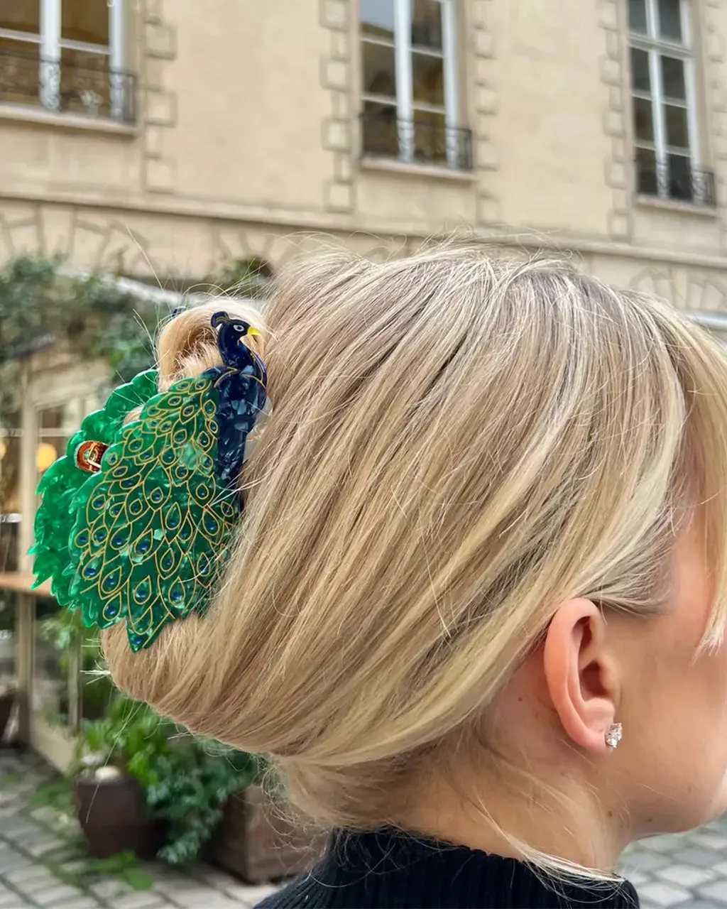 Hand-Painted Peacock Bird Claw Hair Clip sold by ban.do product image thumbnail 2