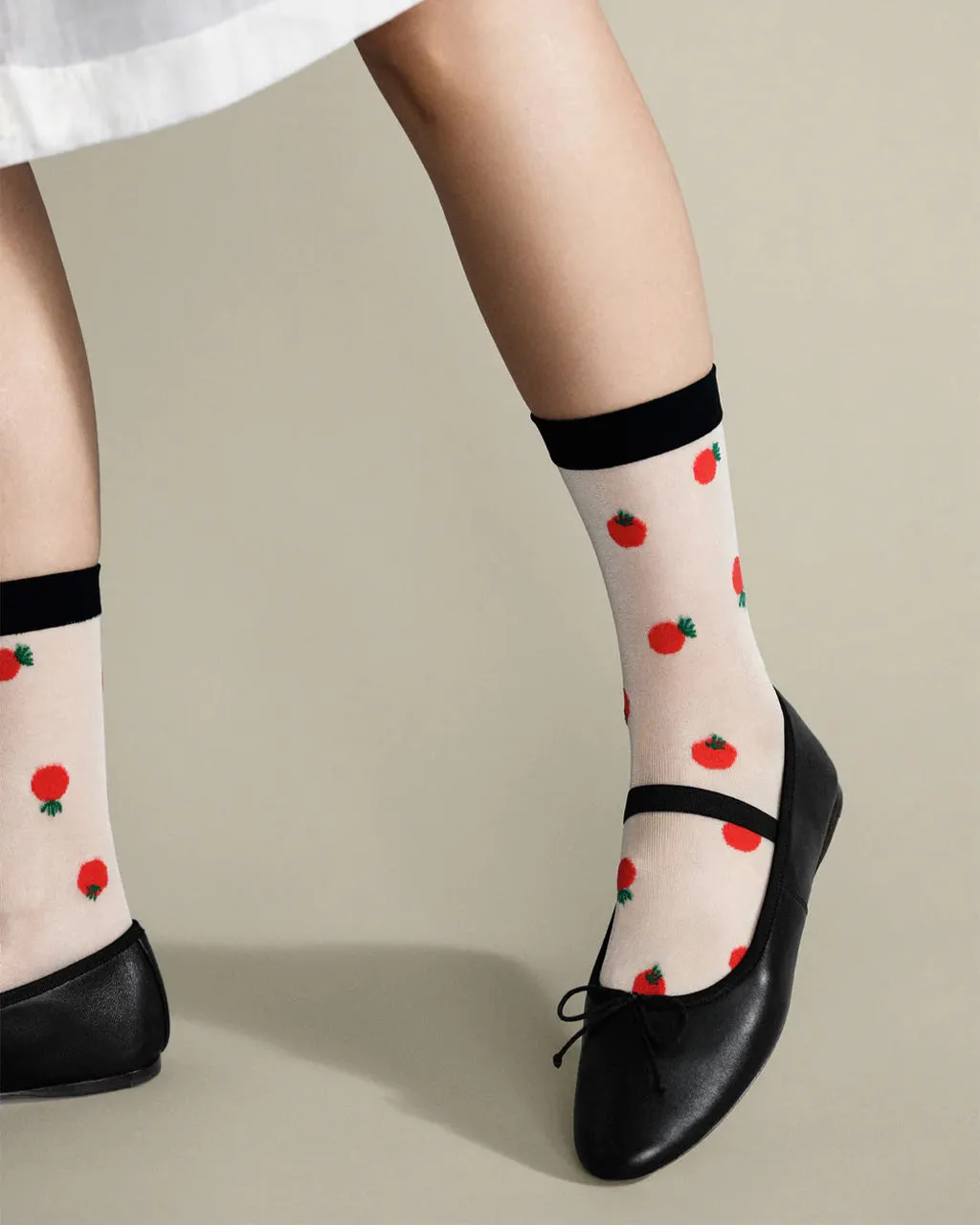 Tomatoes Sheer Crew Socks sold by ban.do