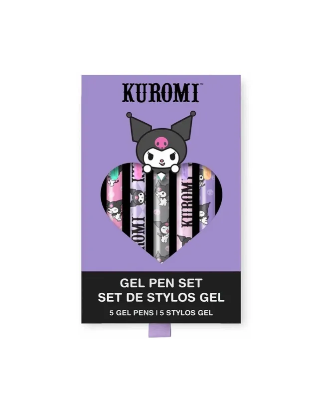 Sanrio Totally Kuromi Soft-Touch Gel Pen Set sold by ban.do