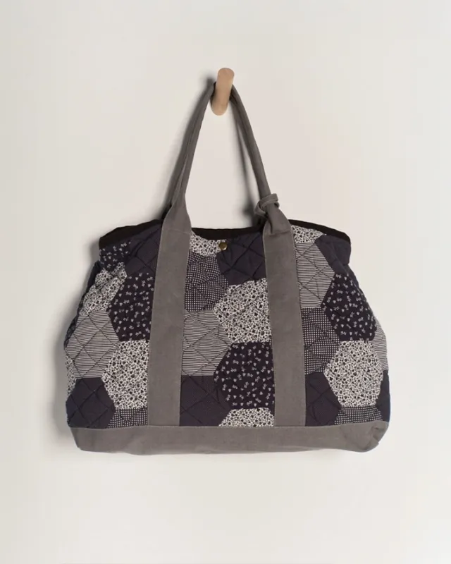 Pippa Patchwork Tote - Blue Combo sold by ban.do
