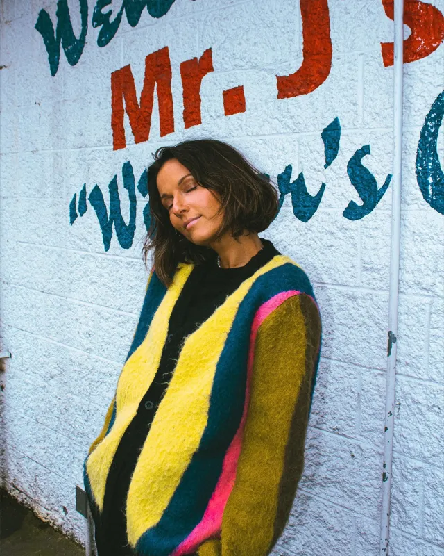 Striped Mohair Cardigan sold by ban.do