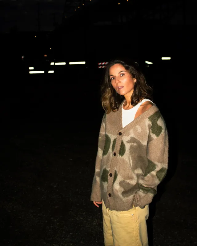 Camo Mohair Cardigan sold by ban.do