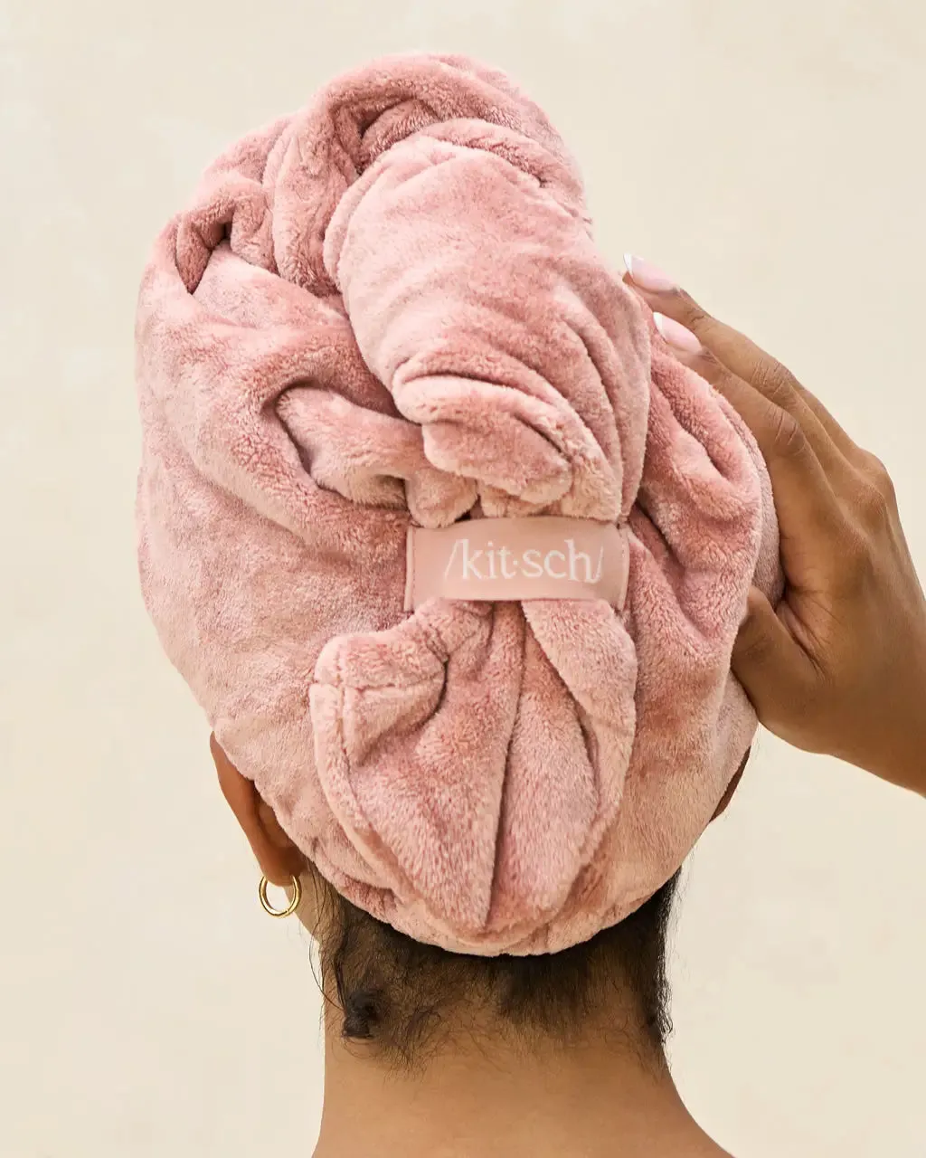 Terracotta Plush Microfiber Hair Towel sold by ban.do product image thumbnail 4