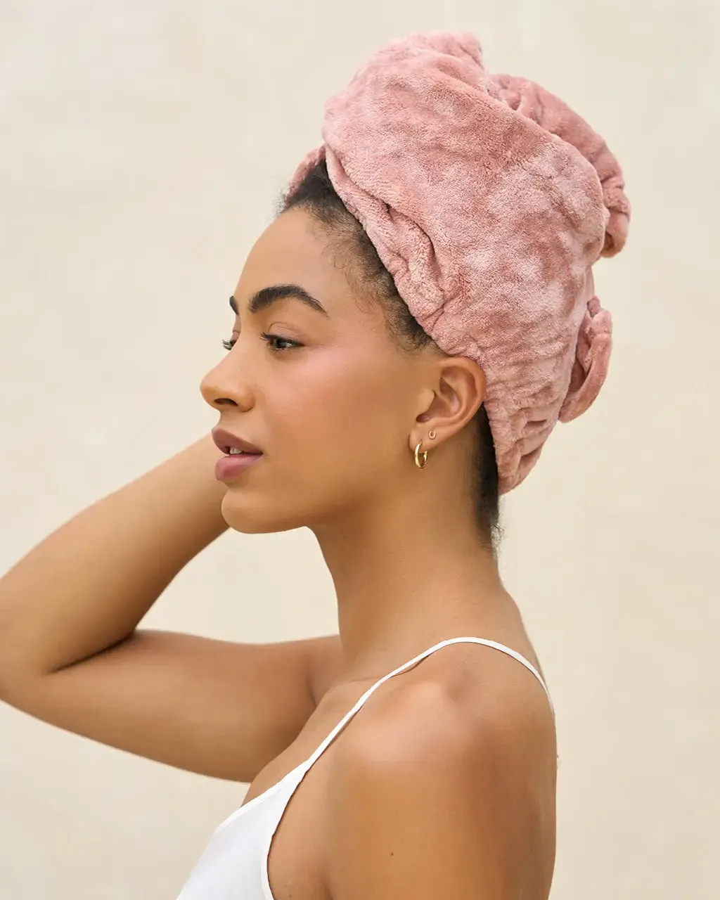Terracotta Plush Microfiber Hair Towel sold by ban.do product image thumbnail 2